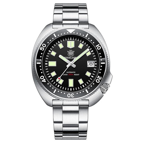 Steeldive Automático Tortuga plata/negro SD1970