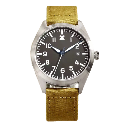 Fractal field Automático minimalista Militar Plata/Olivo F001