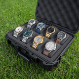 Estuche para 8 relojes tipo maletín diseño estilo táctico de plástico rígido