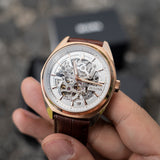 Bulova Classic Skeleton Automático Oro rosa 97A175
