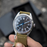 Fractal field Automático minimalista Militar Plata/Olivo F001