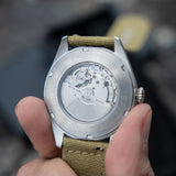 Fractal field Automático minimalista Militar Plata/Olivo F001