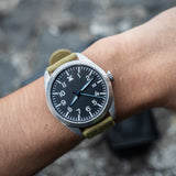 Fractal field Automático minimalista Militar Plata/Olivo F001