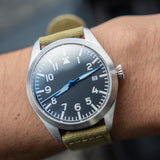 Fractal field Automático minimalista Militar Plata/Olivo F001