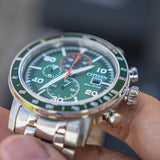 Citizen Eco-Drive Brycen Crono Plata y Verde CA0851-56X