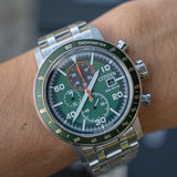 Citizen Eco-Drive Brycen Crono Plata y Verde CA0851-56X