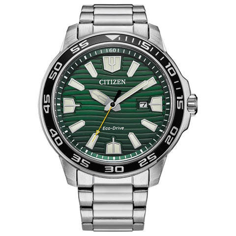 Citizen Eco-Drive Sports plata/verde AW1701-56X