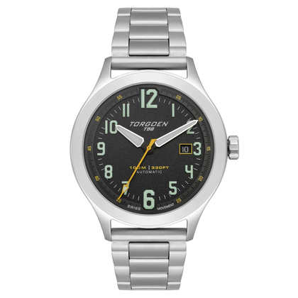 Torgoen T56 Khaki Steel Automático suizo Plata TN-1299