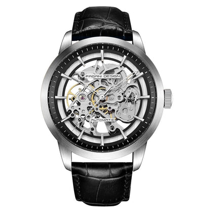 Pagani Design Mecánico automático Skeleton Plata/negro PD-1638