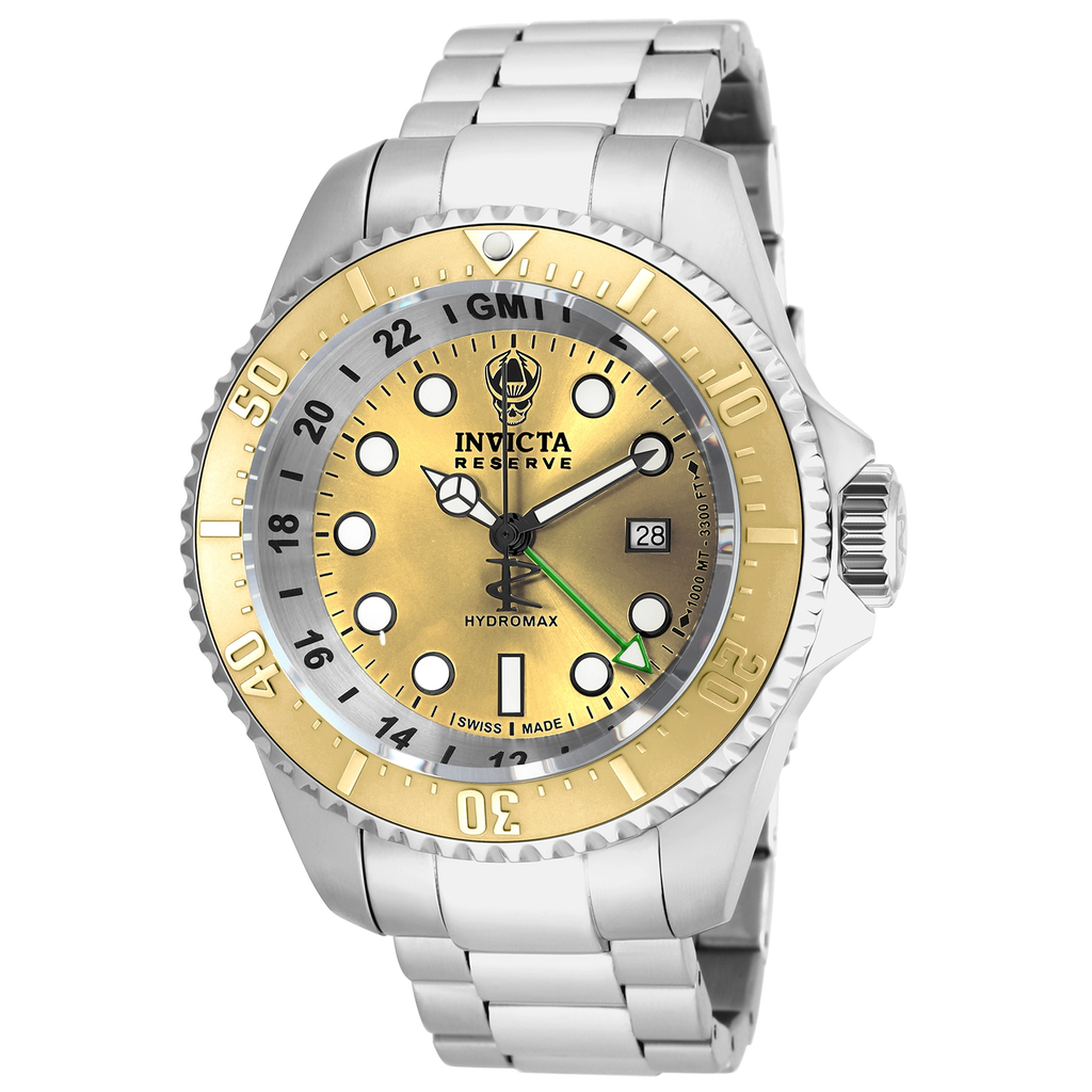 Invicta Hydromax GMT Plata Oro 16962 Fractal Relojes