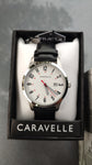 Caravelle by Bulova Classic plata y cuero negro 43B152