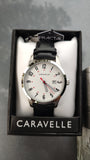 Caravelle by Bulova Classic plata y cuero negro 43B152