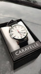 Caravelle by Bulova Classic plata y cuero negro 43B152