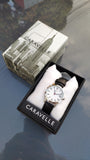 Caravelle by Bulova Dama Classic plata y cuero negro 43M118