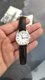 Caravelle by Bulova Dama Classic plata y cuero negro 43M118